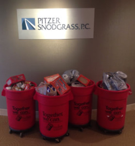 Pitzer Snodgrass, P.C. Employees Collect Food for St. Louis Area Foodbanks