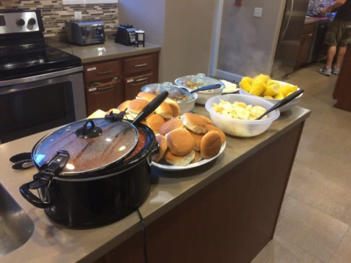 Food prepared by Pitzer Snodgrass employees for families at the Ronald McDonald House